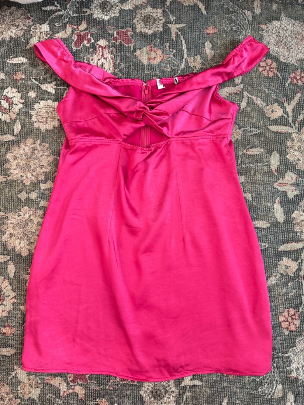 Princess Polly Hot Pink Off-Shoulder Twist Front Mini Dress